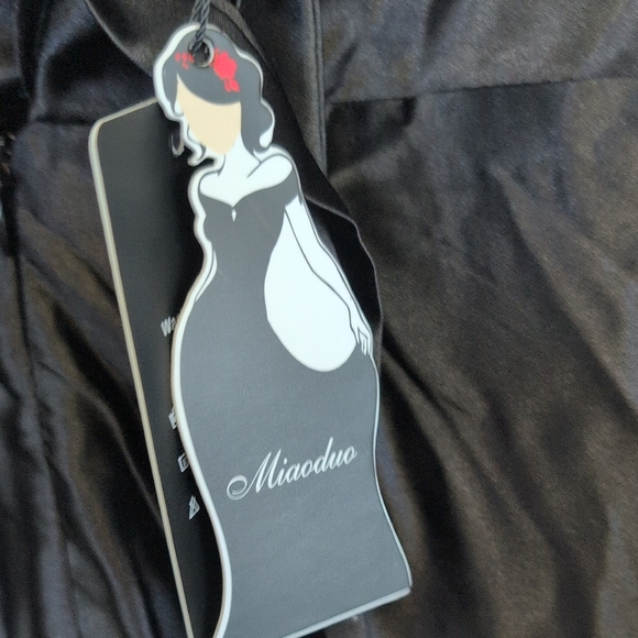 LoyELoy Black Strapless Silky Maxi Sleeveless NWT Dress L M679 - Picture 6 of 9